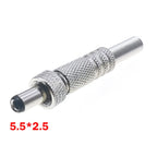 1pc 5.5 X 2.1 2.5MM Screw Locking DC Power Connector Female Plug & Metal Panel Mount Socket Locable Secure Standard Plug Socket