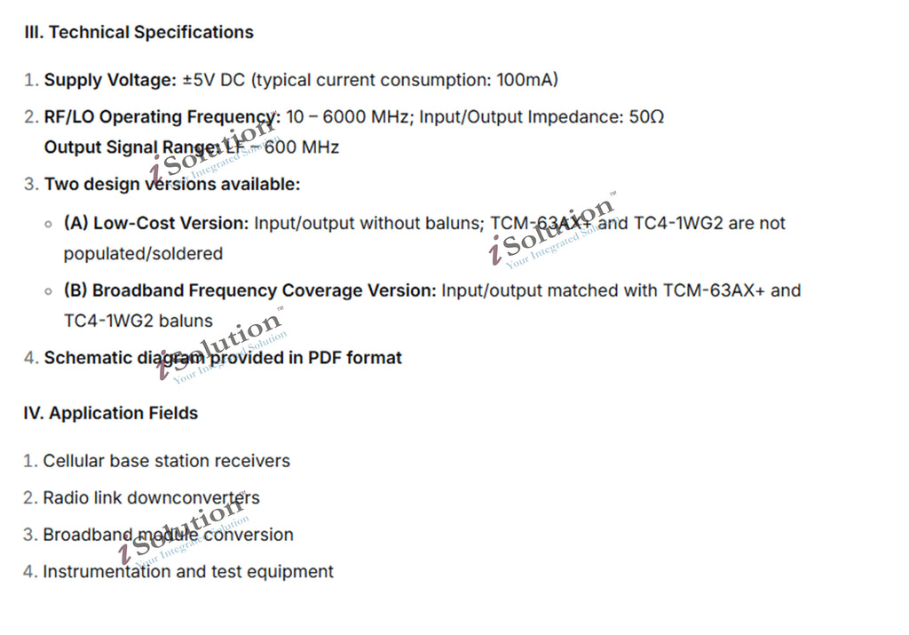 ADL5801 Active Double Balanced Mixer Module RF Frequence