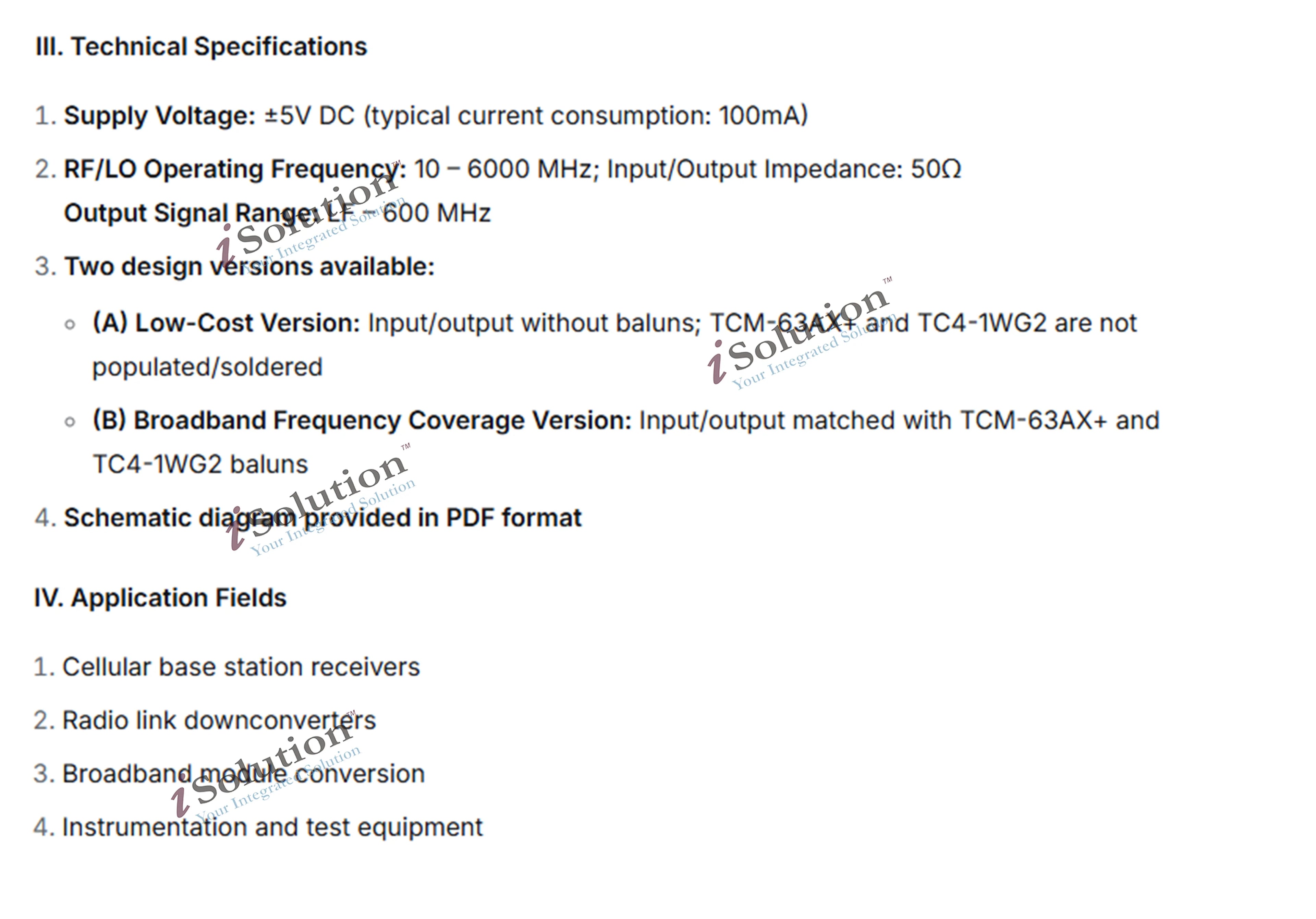 ADL5801 Active Double Balanced Mixer Module RF Frequence