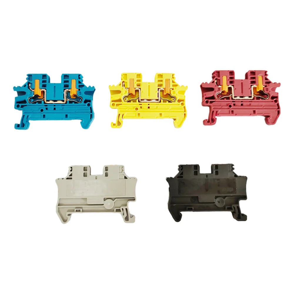 10Pcs/lot PTV2.5 DIN Rail Terminal Block Side Entry Push-in Connection 2.5mm² 12AWG Cable Wiring Electrical Wire Connector