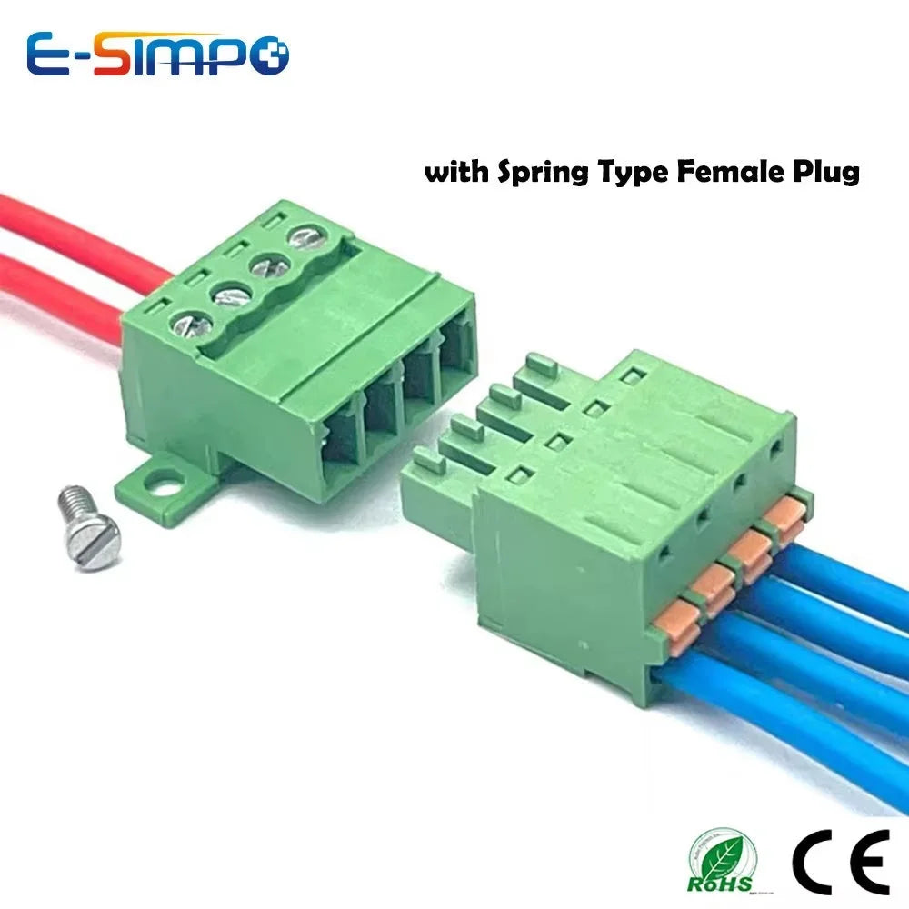 10pcs/5Pairs Docking Female Male Lock Fix Butt Joint 2EDGKD 15EDGRKC-3.81/5.08mm 2-16P Plug Spring Screw Wire Terminal Block