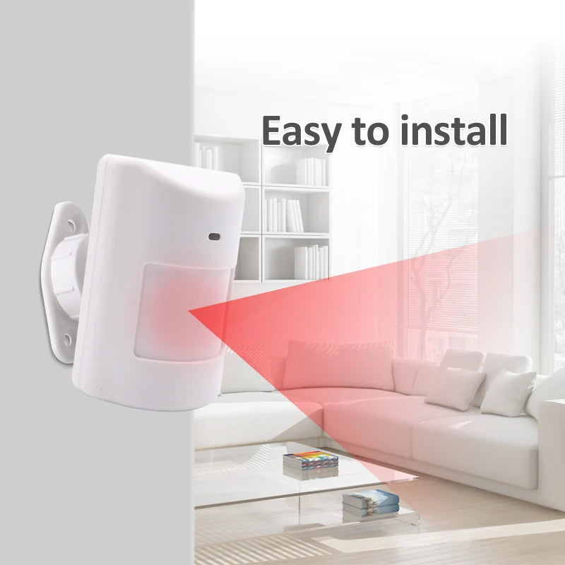 1/3pc 433MHz Indoor Wireless PIR Motion Sensor Detector Battery Powered Wide Angle Detection Range for Burglar Home Alarm System