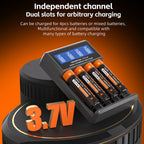 PHOMAX USB LCD Battery Smart Charger 2/4 Slots Dual For 18650 3.7V Rechargeable Lithium Battery For 1.2V NI-MH AA / AAA Battery