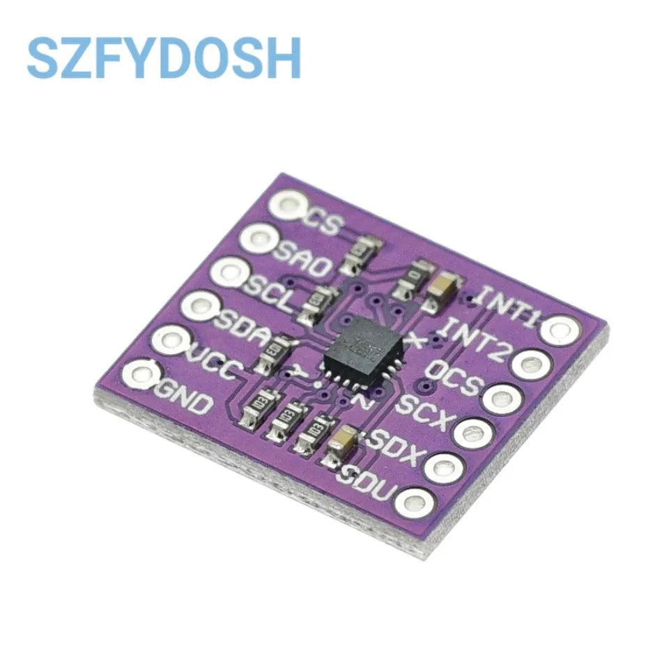 MCU-633 LSM6DSO 6DOF LSM6DSM Gyroscope Attitude Sensor Module 3D Accelerometer 3.3V SPI IIC I2C MIPI I3C SM Serial Interface