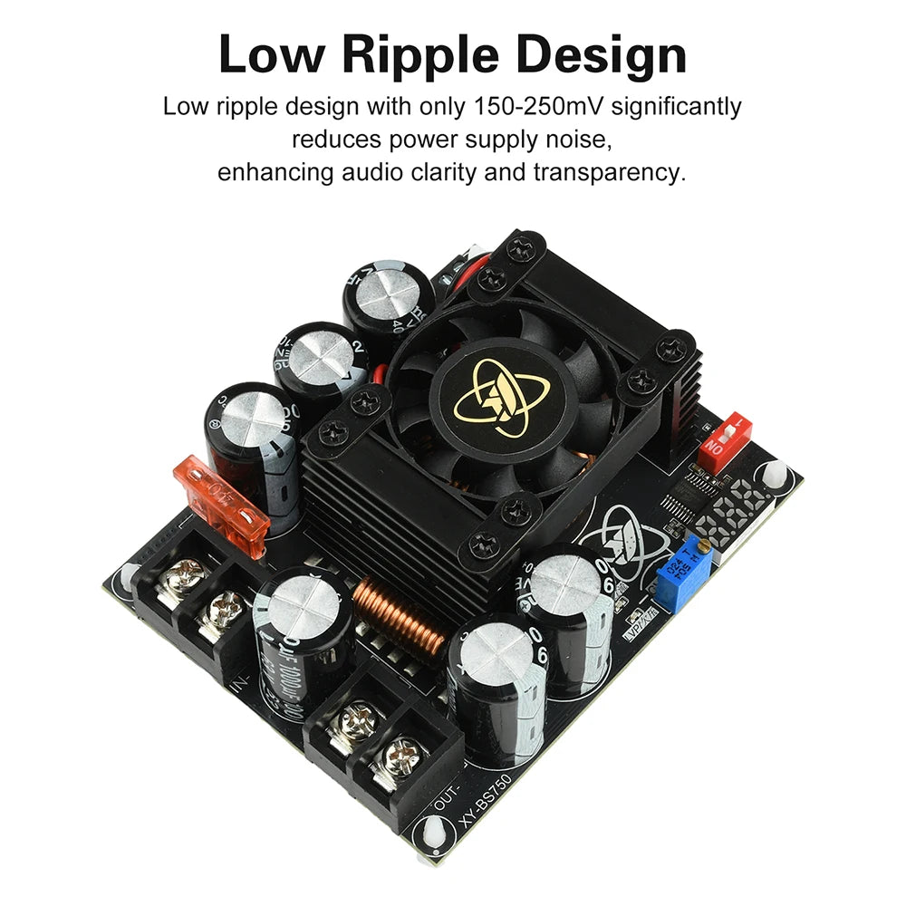 900W 30A /1500W 50A High Current Boost Power Module Dual Inductor Full Power Low Ripple Step-Up Moule for Audio Amplifiers