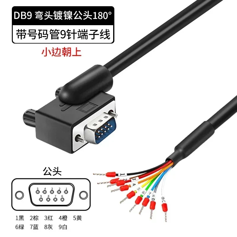 Industrial DB9 DB15 with Terminal Number Connector 9/15 Pin Male Female Single Head Cable Tube Grade Serial Port Connection Line