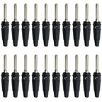20/100Pcs 4mm Banana Plug Connectors Black And Red High Current Insulated Shrouded Stackable Connector Screw Connection