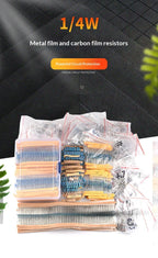 1% 5%  Metal Film Resistor Assortment Kit 1/4W 1/2W 1W 2W 3W 5W Through Hole 30/41/130 Values Electronic Components 300 600 2600