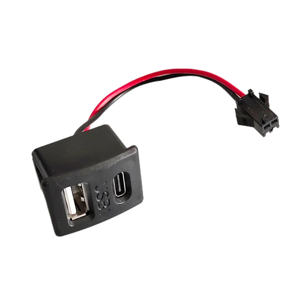 Double Layer USB Socket Type-C Female + USB A Female Charging Power Socket with JST SM Connector Wire for LED Light Power Supply