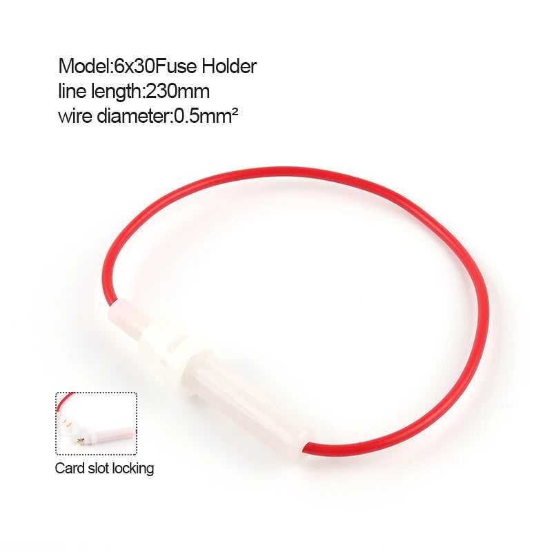 10PCS 5x20mm Glass Fuse Holder Fast Blow Screw Type 6x30mm with Electrical Wire Cable 250V AC Fuses Line Copper Strip Spring