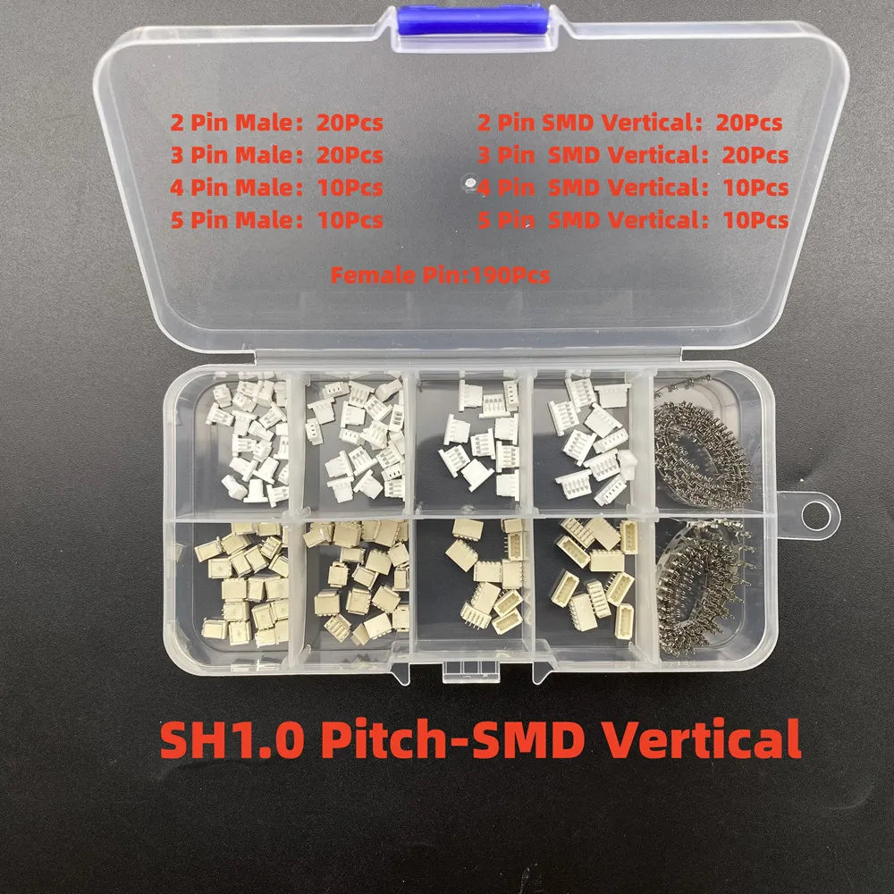 1Box JST SH 1.0MM / JST 1.25mm / PH 2.0mm / XH2.54mm /VH/SM/KF2510 Male Plug Female Socket Housing Crimp Terminal Connector Kit