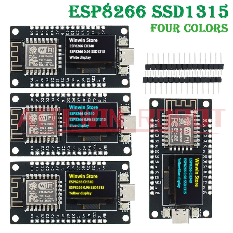 NodeMCU ESP8266 Development Board SSD1315 0.96 inch OLED Display CH340G ESP-12F WiFi Module TYPE-C USB  For Arduino/Micropython