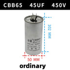 CBB65 450V Motor Capacitor Air Conditioner Compressor Start Capacitor 5uF 6uF 20uF 25uF 30uF 35uF 40uF 45uF 50uF 60uF 70uF