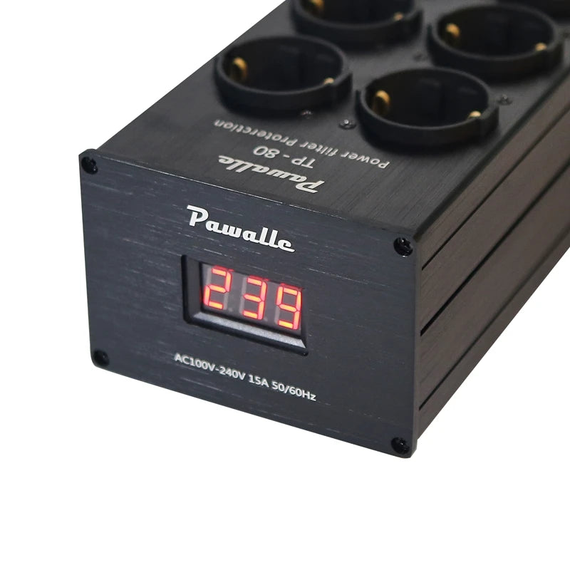 Pawalle tp80 EU Line filter socket lightning protection surge protection multi-function display voltage current power consumptio