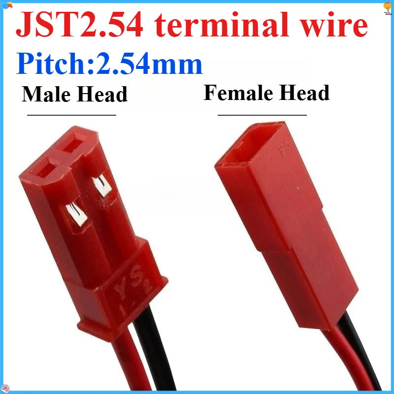 10Pcs/lot 10/15/20/30cm 2Pin JST Plug Connector Male+Female Plug Connector Cable Wire for RC Toys Battery LED Lamp JST Connector