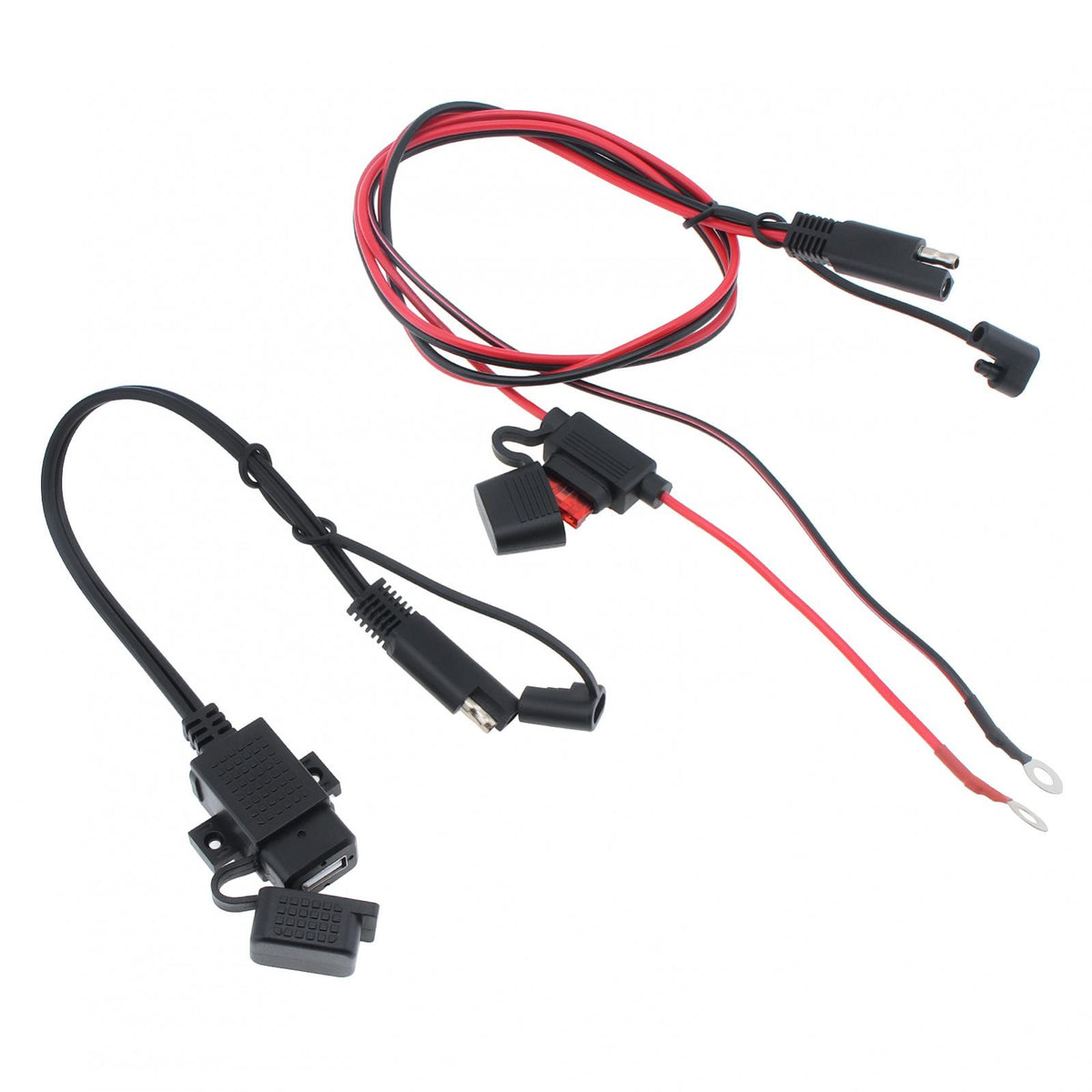 12V Waterproof Motorcycle SAE to USB Phone GPS MP4 Charger Cable Adapter Motorbikes Inline Fuse Power Supply