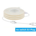 220V Dimmable COB LED Neon Strip Light With Switch/Dimmer EU Power Kit 288Led/M Waterproof 3000K 4000K 6000K Flexible Lamp Decor