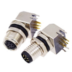 5/10 PCS M8 Male/Female Curved Straight Jack Socket 3 4 5 6 8 Pin Solder IP67/68 Waterproof PCB Panel Connector