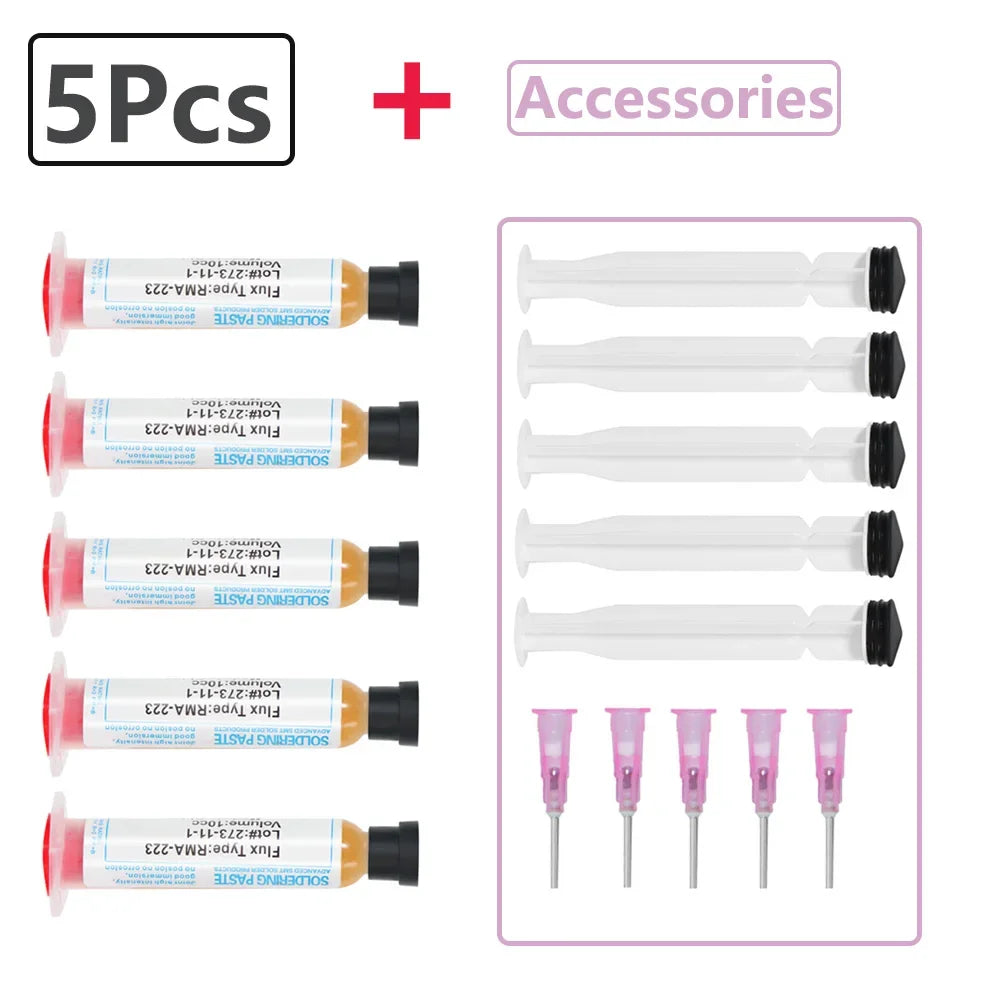 1/50Pcs 10cc RMA223 Soldering Paste Flux For Soldering Solder Paste Phone LED BGA Grease Computer Chips PGA PCB SMD Repair Tools