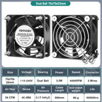 EC Axial Fan 60mm 80mm 90mm 120mm Ball Brushless Fan Cooler AC 110V 120V 220V 230V 240V Computer Case Fan 6025 8025 9225 12038