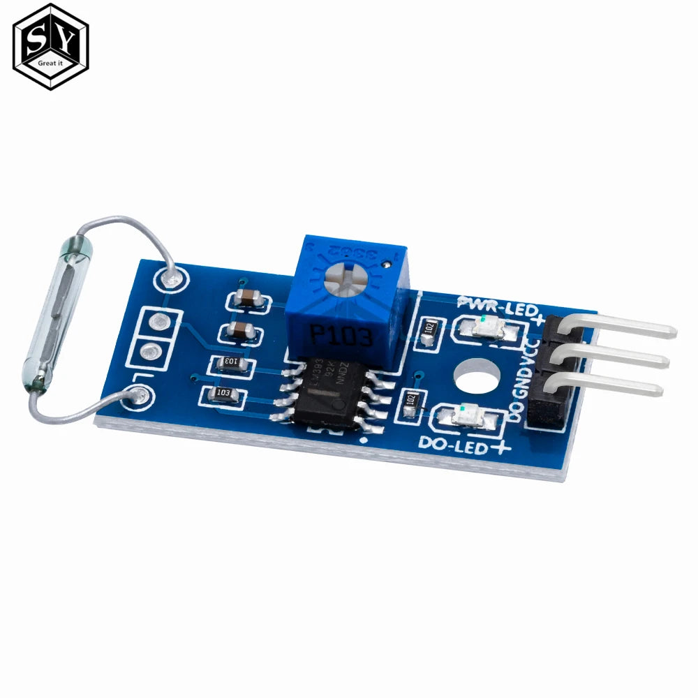 1PCS/5PCS  G123-08 LM393 Reed Sensor Module Magnetron Module Reed Switch Magnetic Switch for arduino Diy Kit