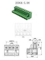 1Sets 2EDG-UKR-5.08mm Cable Butt Joint 35mm Rail Type Terminal Block Screw Plug-in Wire Connector Solderless Butt Joint 2P-24P
