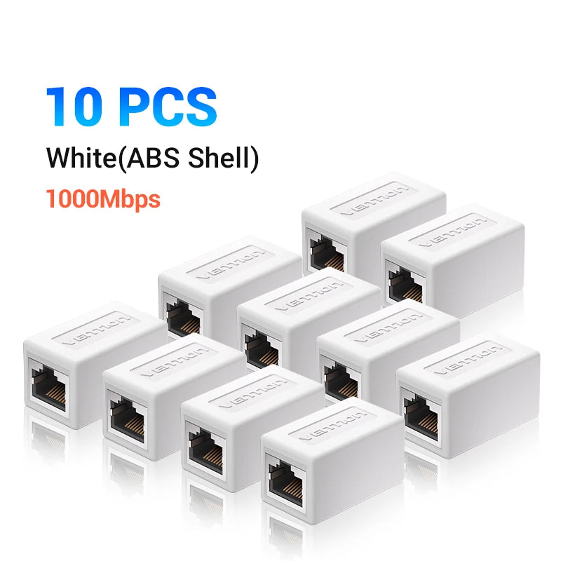 Vention RJ45 Connector Cat7/6/5e Ethernet Adapter Female to Female 8P8C Patch Network Extender Extension Wire for Ethernet Cable