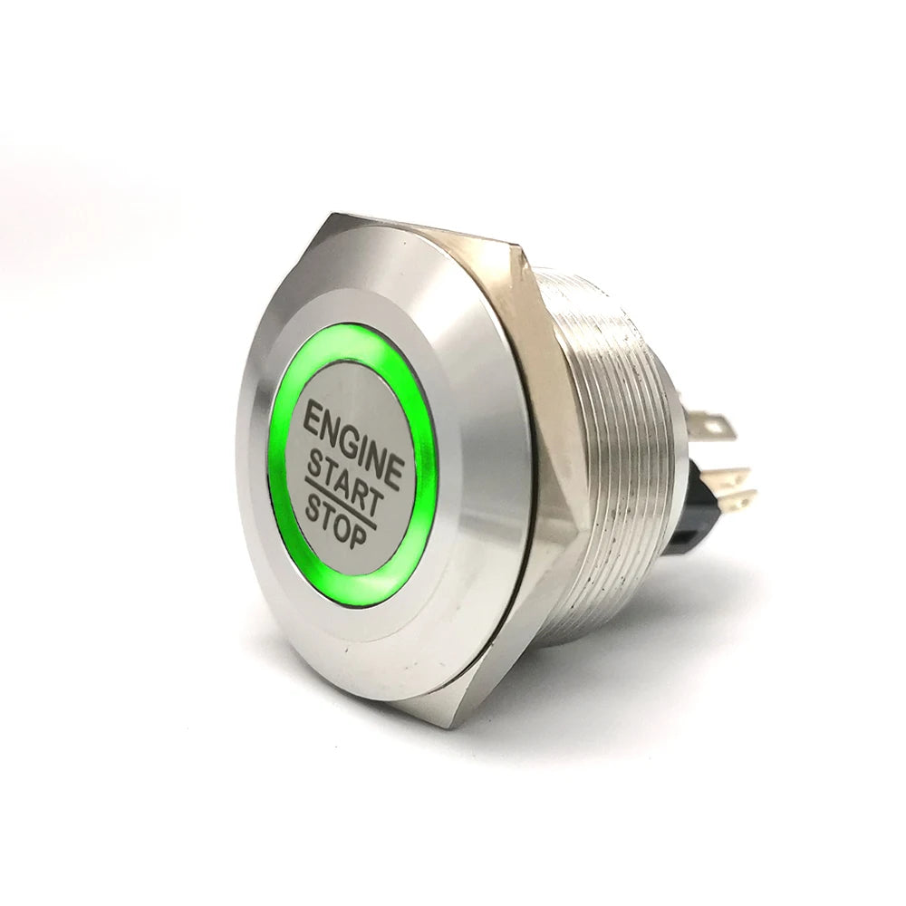 19mm 22mm 25mm 30mm Laser 'ENGINE START STOP' Engine Button ON OFF Ring Illuminated Momentary Push Button Switch+CE+RoHS