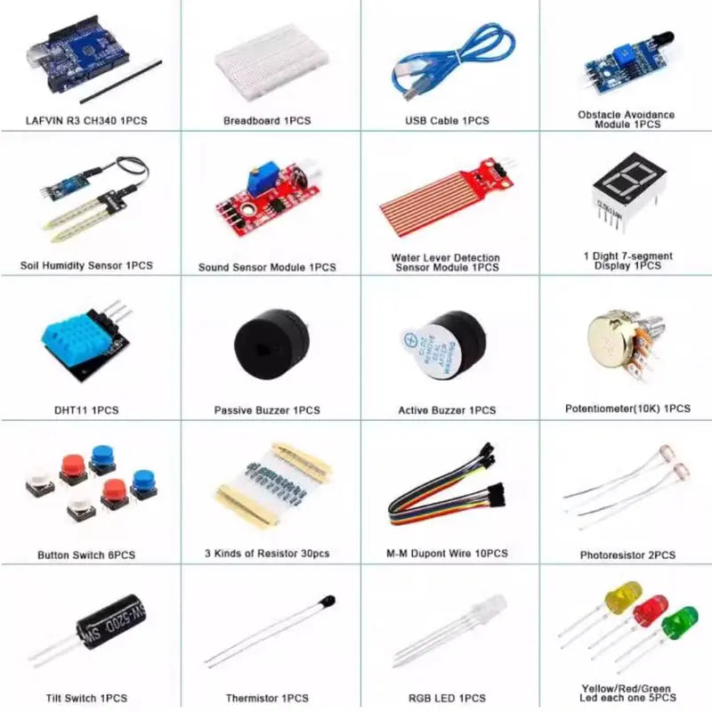 400 Breadboard DIY Learning and Development Project Starter Kit  R3 Kit Electronics Sensors led dht11 Potentiometer
