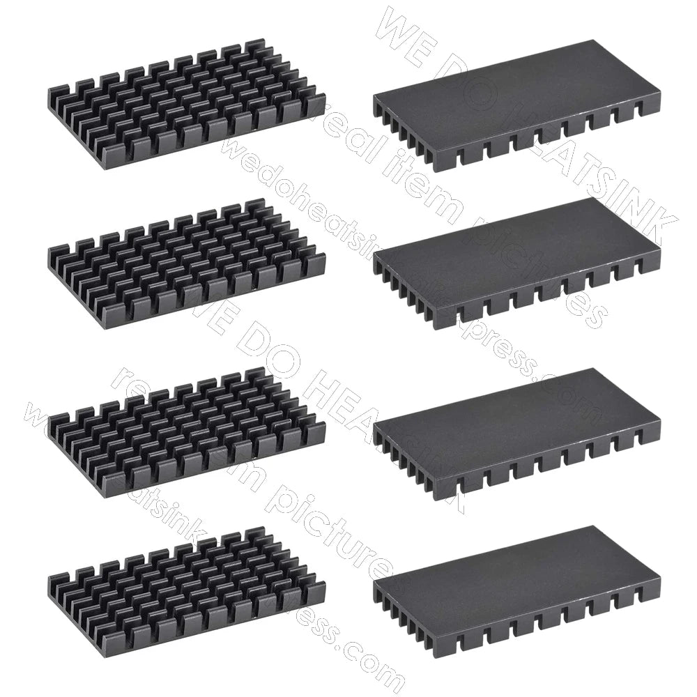 WE DO HEATSINK 50x25x5mm Without or With Thermal Pad Black Slotted Anodized Aluminum Heatsink Cooler Radiator