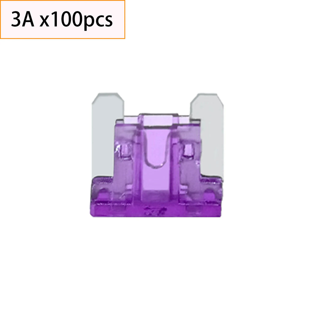 100pcs Auto Car Micro Fuses Blade Type Low Profile Mini Blade Fuse 2A 3A 5A 7.5A 10A 15A 20A 25A 30A 35A 40Amp For Truck Motor