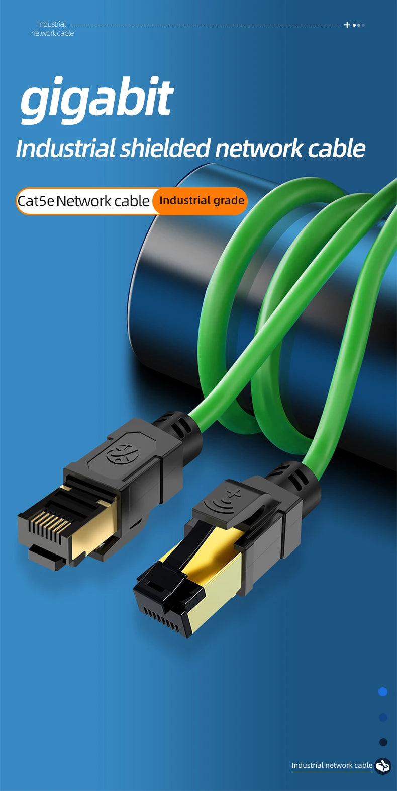 BYXGD Cat5e SFTP Drag Chain Cable 22AWG Double Shielded High Flexible RJ45 Cable IP67 Waterproof For PLC Robotic Arm Automation