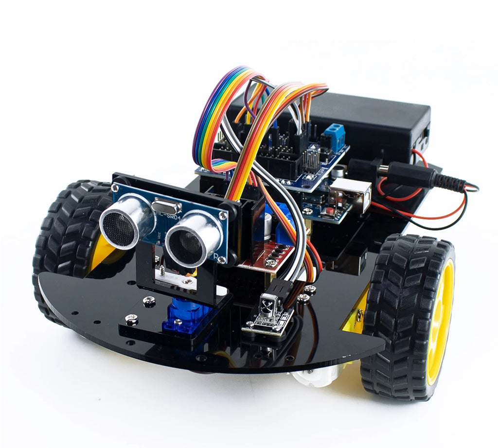 LAFVIN Smart Robot Car for Arduino 2WD Chassis Robot Car Kit With Ultrasonic Module, L298N Driver Board, Remote, IR Control