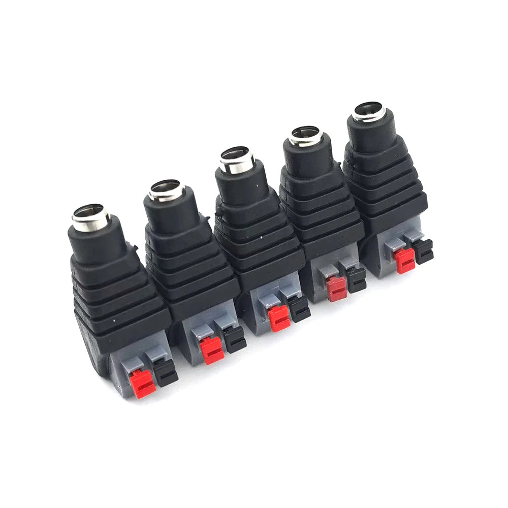 Male Female Socket Barrel Adapter 12V DC Power Connector Plug Jack for CCTV Camera LED Strip Supply Terminal 2.1mm X 5.5mm