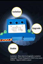 3 Phase Current Transmitter 2A 5A 10A 20A 50A 4-20mA 0-10V 0-5V AC Current Transducer AC Current Sensor