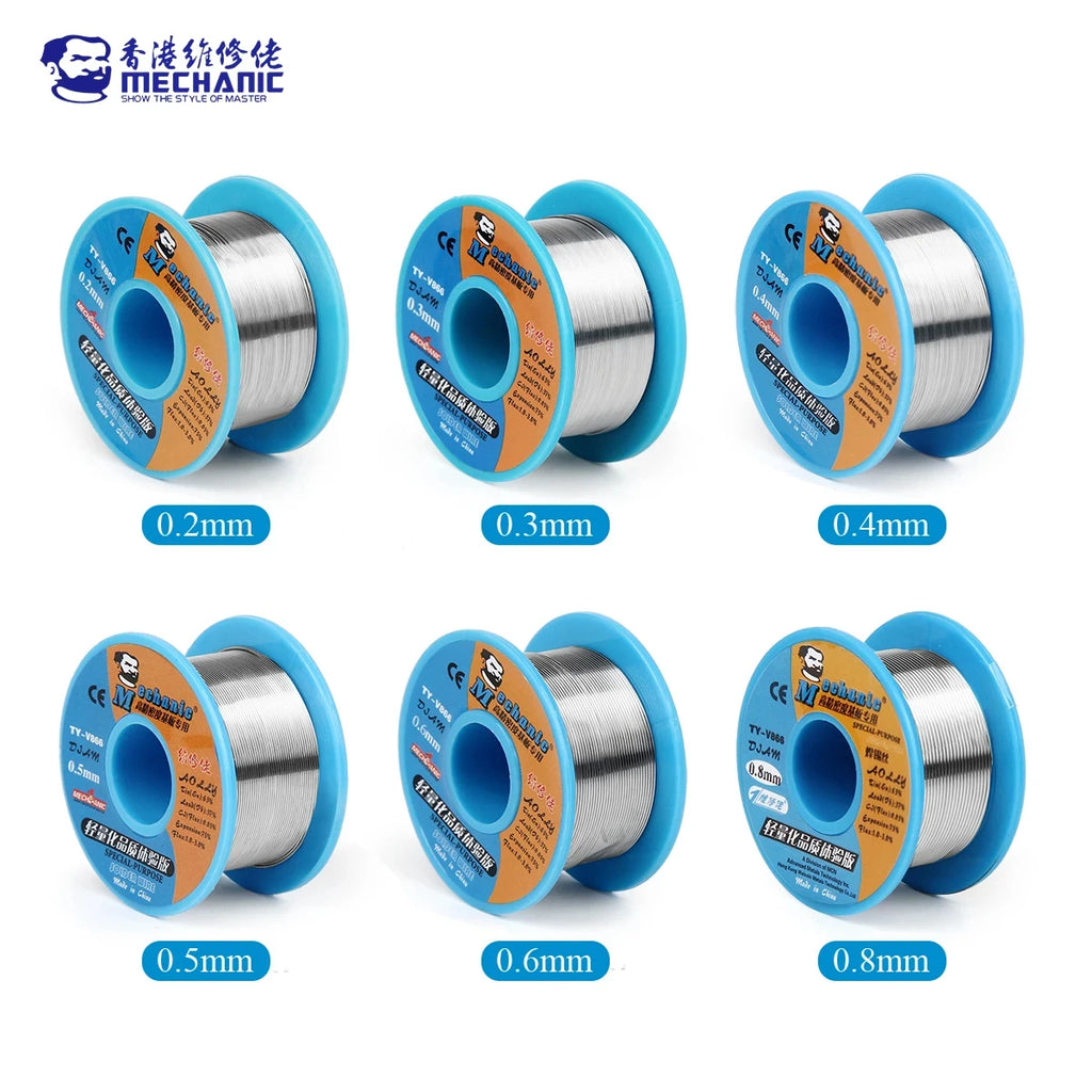 MECHANIC TY-V866 Mild Rosin Core 183℃ Melting Point 0.2-0.8mm High Purity Environmental Solder Wire Welding Flux Iron Cable Tool