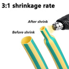 Yellow-Green 3:1 Heat Shrink Tube With Glue 1.6mm - 50mm Dual Wall Adhesive Lined Polyolefin Shrinkin ﻿Wrap Cable Protect Sleeve