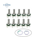 10PCS RK097 precision potentiometer vertical single link shank length 15mm gearless 3-pin B2K B5K B10K B20K B50K B100K B500K B1M