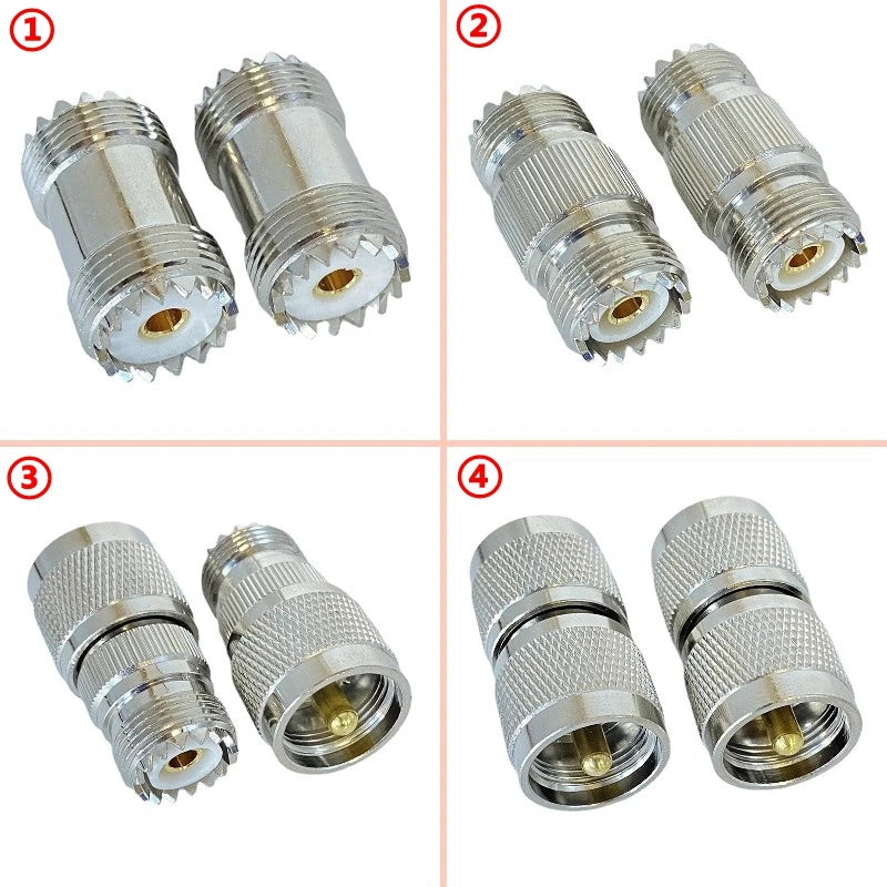 1Pcs SO239 UHF Female Jack To SO239 PL259 UHF Male Female Straight Connector UHF To UHF Female RF Fast Delivery Brass Copper