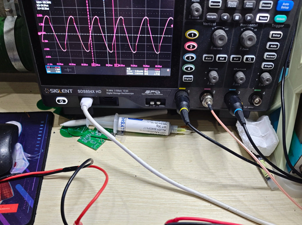 High-frequency Rogowski Coil Current Probe, Current Range +-10A, Noise Floor 60mA