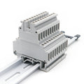 UKK 3 Double Layer Terminal Block, 5.2mm Width, 24A 500V, PA66 V0 Flame Retardant, Screw Clamp, 10pcs (For DIN Rail NS35)