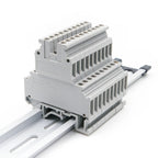 UKK 3 Double Layer Terminal Block, 5.2mm Width, 24A 500V, PA66 V0 Flame Retardant, Screw Clamp, 10pcs (For DIN Rail NS35)