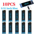 XZG 1-20PCS 0.91 Inch 128x32 IIC I2C  White /Blue OLED LCD Display DIY Module SSD1306 Driver IC DC 3.3V 5V for arduino