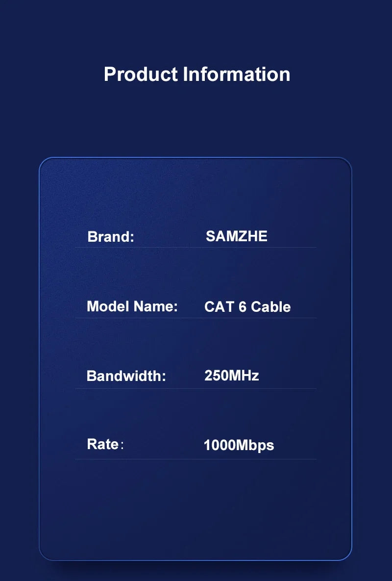 Samzhe 1000Mbps Cat6 Ethernet Cable Gigabit High Speed  Internet Cord RJ45 Shielded Network LAN Cord for PC PS5 PS4 PS3 Xbox