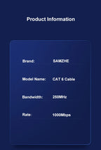 Samzhe 1000Mbps Cat6 Ethernet Cable Gigabit High Speed  Internet Cord RJ45 Shielded Network LAN Cord for PC PS5 PS4 PS3 Xbox