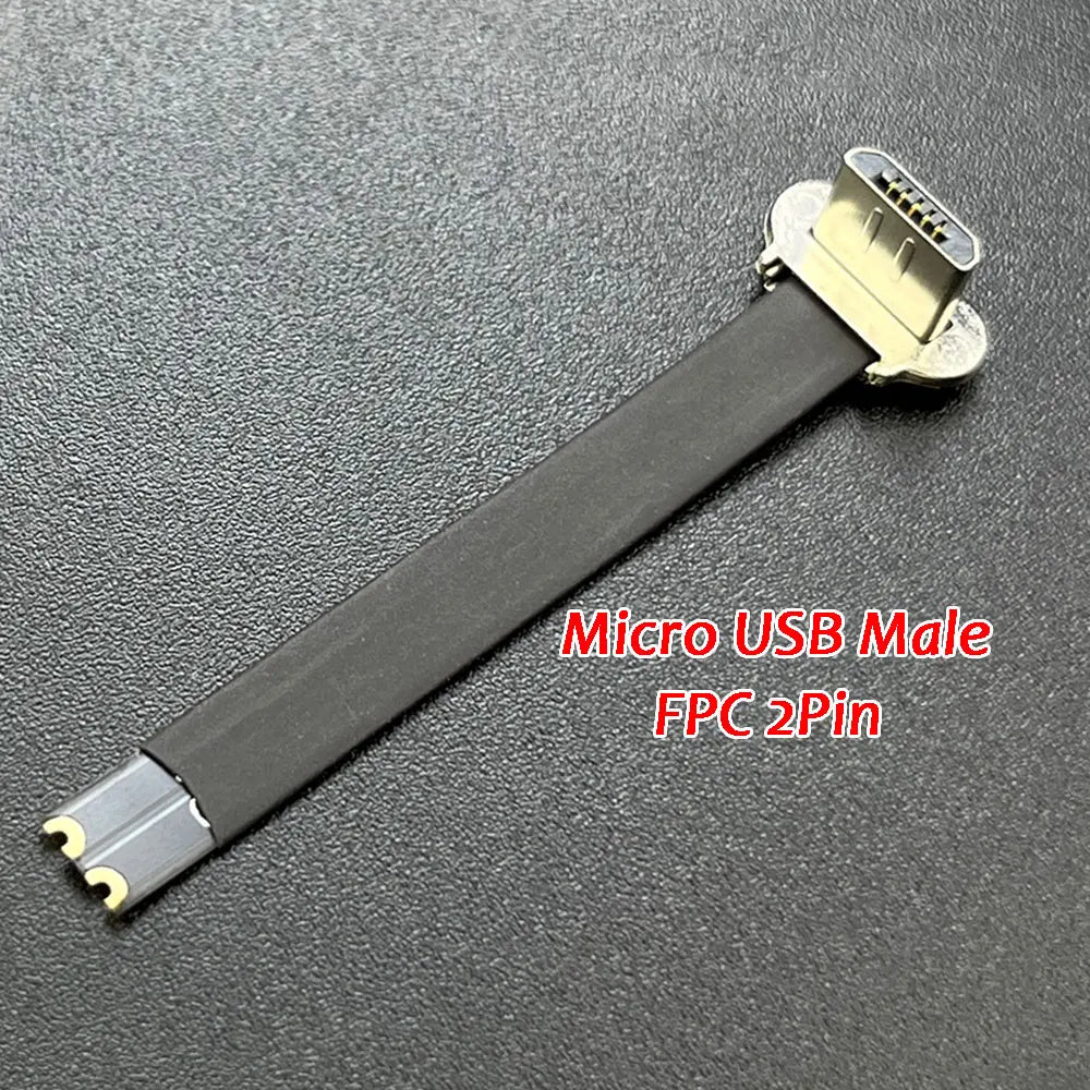 Type-C Micro USB Connector FPC 2Pin 3Pin W/ Resistor R1 Soft Flat Cable Male Charging Cable Fast Charge Wire Extention For Phone