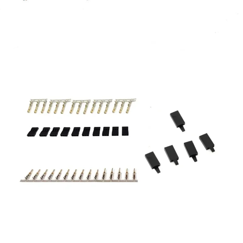 5/10 Pairs Jr Futaba Servo Receiver Connector Plug with Lock and Male Female Gold Plated Terminals Crimp Pin Kit for RC Battery