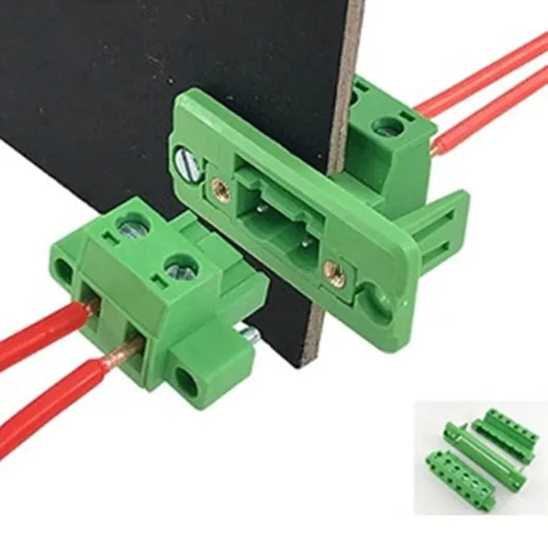 2/5 Sets 2EDGWC 5.08mm Pitch Plug-in Terminal Block, Through-Wall Welding-Free Panel Mount Connector (2P-10P)