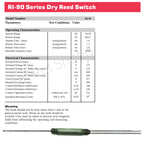 10/50PCS RI-90 Original RI 90 Reed Switch 0.4A 5W 175V Normally Open/Closed NO NC SPDT Changeover Magnetic Contact Sensor 2x14mm