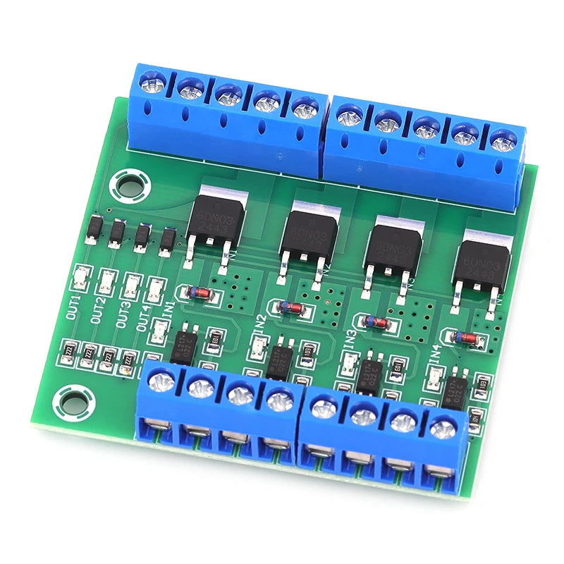 1/5/10Pcs 4-Channel MOS Optocoupler Isolation Module DC3-20V 10A Fotoelektrische Isolator with Signal Indicator Light